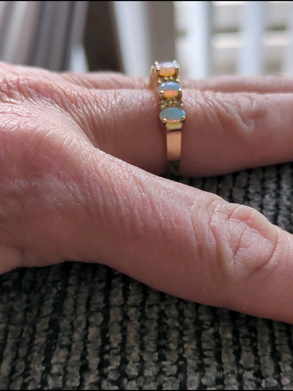 😍 Effy BH 14k YG Natural Opal Diamond Ring 3.4 grams  - sz 6.75  *GIA - Picture 9 of 12